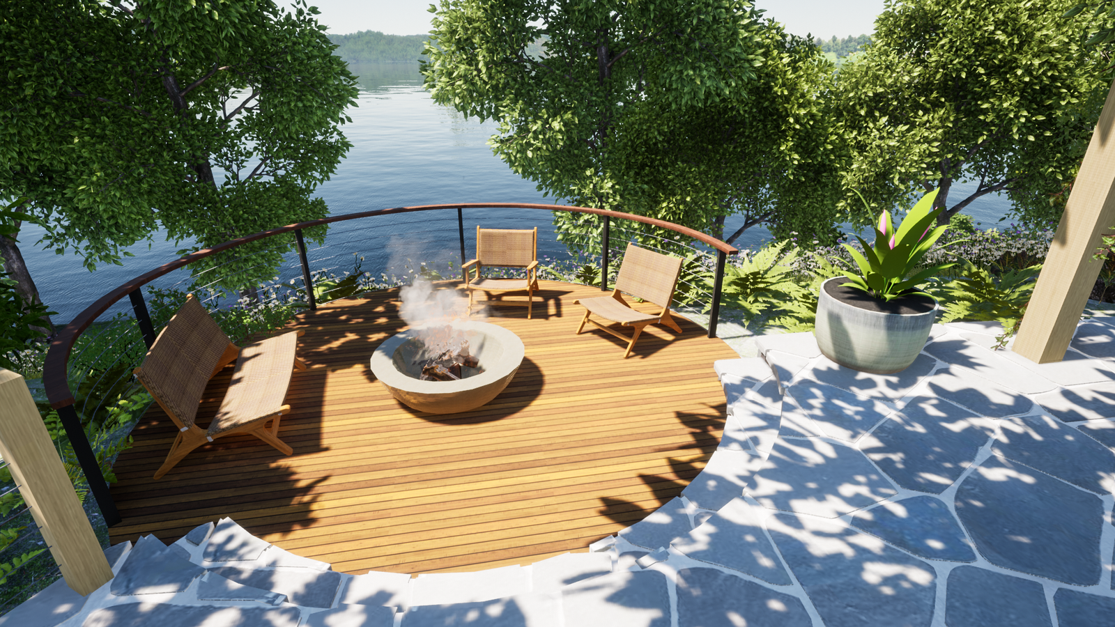 Lake House Patio and Deck Design by DPS Design